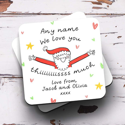 Love you This Much Personalised Christmas Coaster - Arrow Gift Co