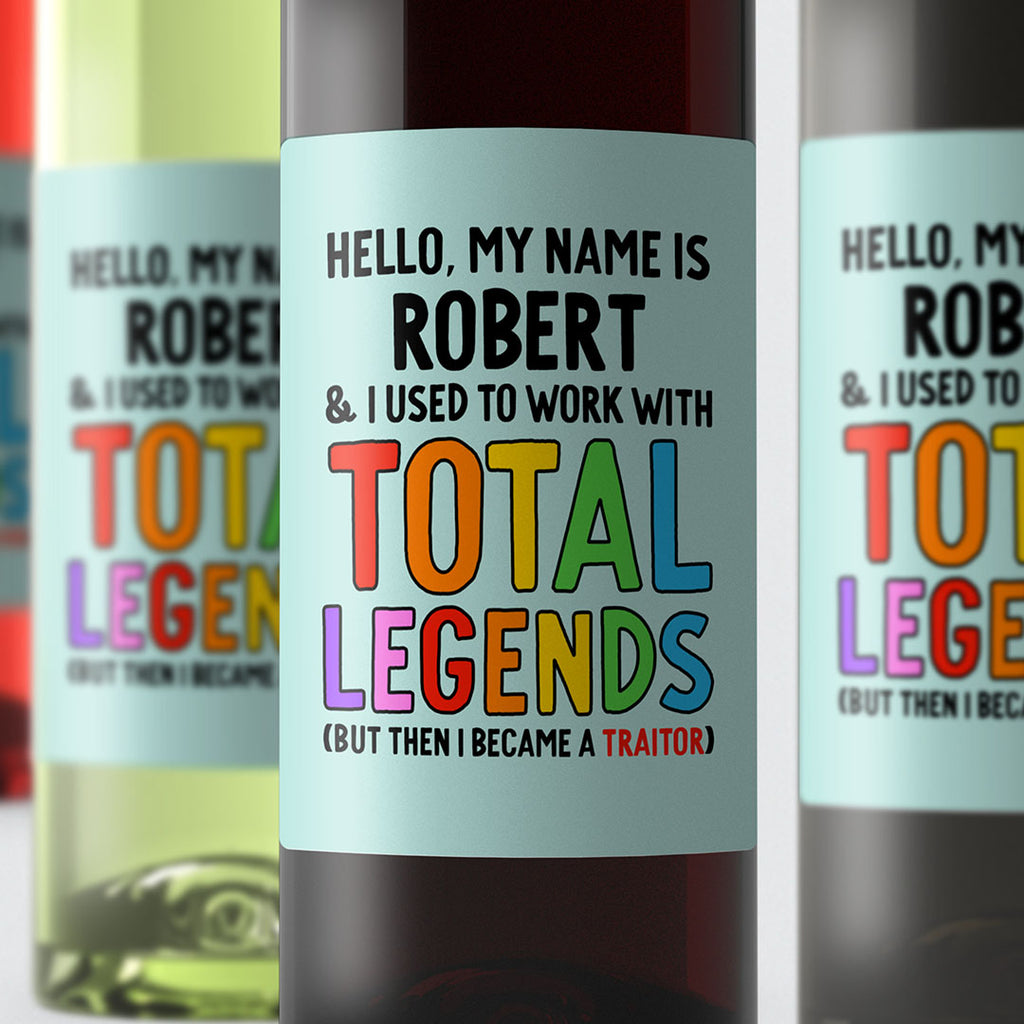 Total Legends Personalised Wine Label