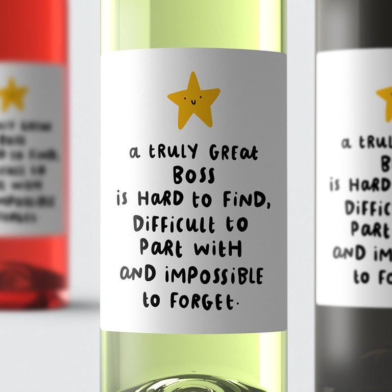 Boss Truly Great Wine Label