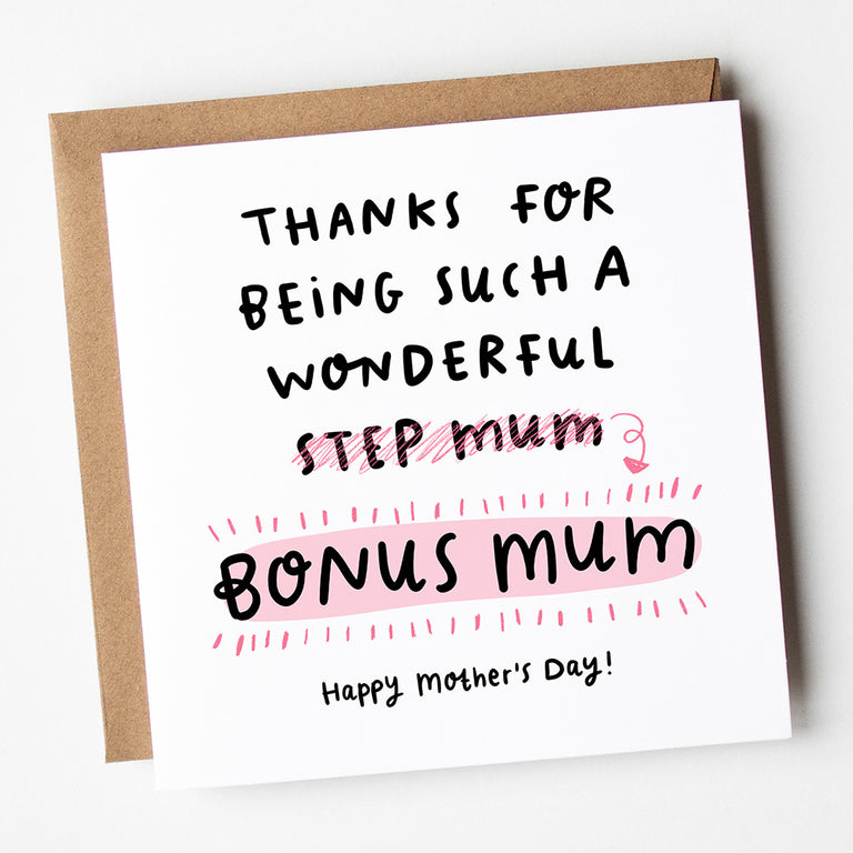 Wonderful Bonus Mum Mother's Day Card